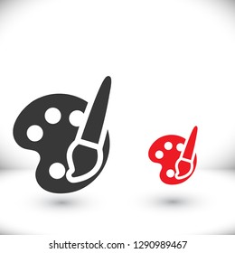 Paint brush with palette icon vector