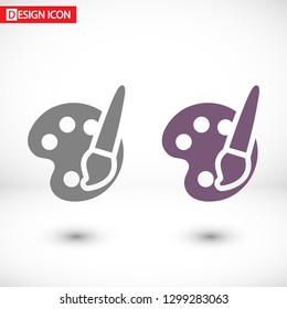 Paint brush with palette icon vector