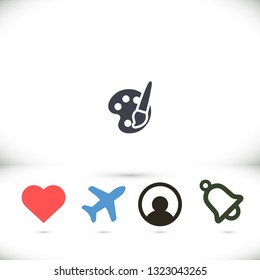 Paint brush with palette icon vector