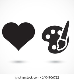 Paint brush with palette icon vector . Lorem Ipsum Illustration design