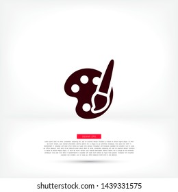 Paint brush with palette icon vector . Lorem Ipsum Illustration design
