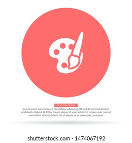 Paint brush with palette icon vector . Lorem Ipsum Illustration design