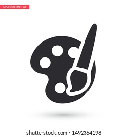 Paint brush with palette icon vector . Lorem Ipsum Illustration design