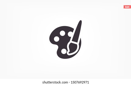 Paint brush with palette icon vector . Lorem Ipsum Illustration design