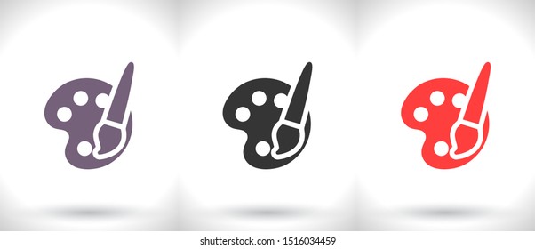 Paint brush with palette icon vector . Lorem Ipsum Illustration design