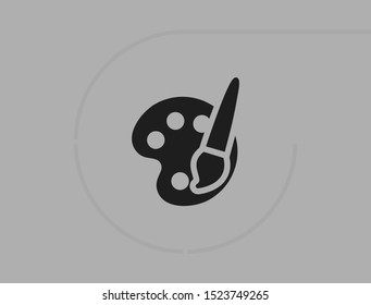 Paint brush with palette icon vector . Lorem Ipsum Illustration design