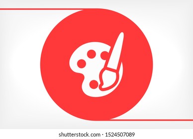 Paint brush with palette icon vector . Lorem Ipsum Illustration design