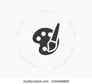 Paint brush with palette icon vector . Lorem Ipsum Illustration design