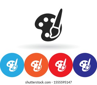 Paint brush with palette icon vector . Lorem Ipsum Illustration design