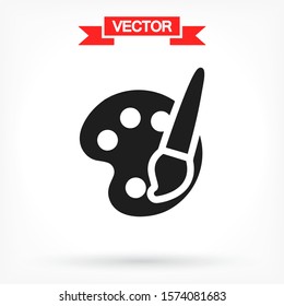 Paint brush with palette icon vector . Lorem Ipsum Illustration design
