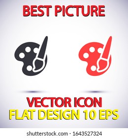Paint brush with palette icon vector . Lorem Ipsum Illustration design
