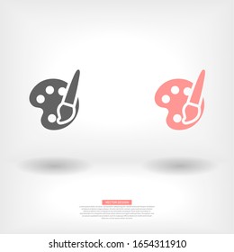 Paint brush with palette icon vector . Lorem Ipsum Illustration design