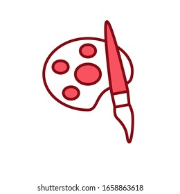 Paint brush palette icon vector design template