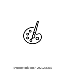  vector de icono de pincel y paleta