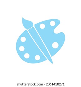 Paint brush with palette icon vector illustration