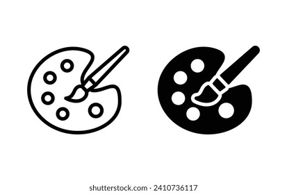 paint brush and Palette icon vector for web site Computer and mobile app