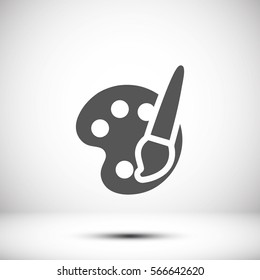 Paint brush with palette icon vector
