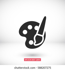 Paint brush with palette icon vector