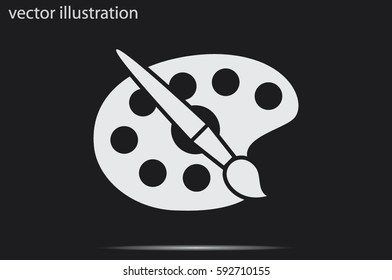 Paint brush with palette icon vector illustration.