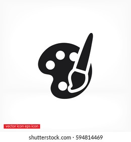 Paint brush with palette icon vector
