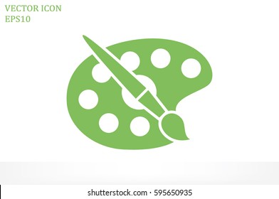 Paint brush with palette icon vector illustration.