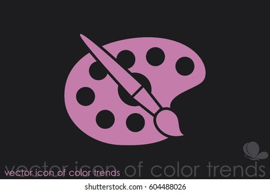 Paint brush with palette icon vector illustration