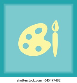 Dibujar pincel con icono de paleta. Ilustración del vector