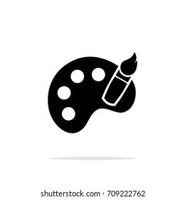 Paint brush with palette icon vector.
