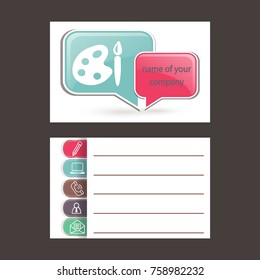 Paint brush with palette icon. Vector illustration