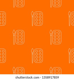 Paint brush palette pattern vector orange for any web design best