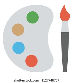 Paint brush with paint palette is perfect for designer to showcase