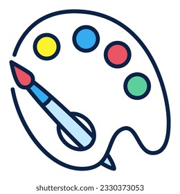 Paint Brush with Palette vector concept colored icon or symbol