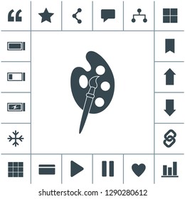 Paint brush with palette vector icon.