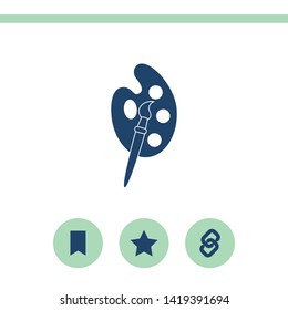 Paint brush with palette vector icon.
