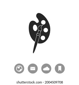 Paint brush with palette vector icon.