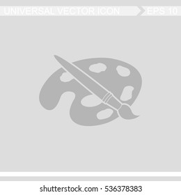 Paint brush with palette vector icon.