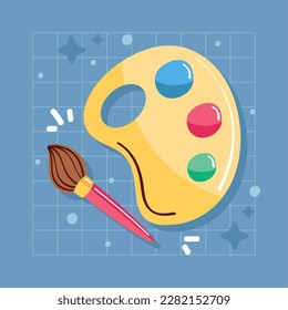 paint brush and pallette icon