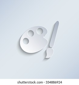 Paint brush - paper vector icon