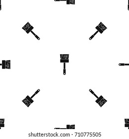 Paint brush pattern repeat seamless in black color for any design. Vector geometric illustration
