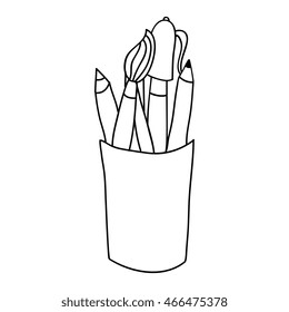 Paint brush pencil isolated icon, vector illustration graphic.