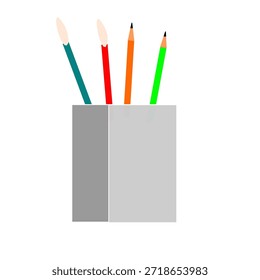 pincel pencil stand isolado no fundo branco estacionário