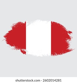Paint Brush Peru flag png transparent background. Peru flag Ink drawing grunge texture. Grungy Peru flag watercolor splatter independence day