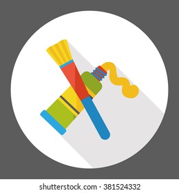 paint brush and pigment flat icon