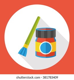 paint brush and pigment flat icon