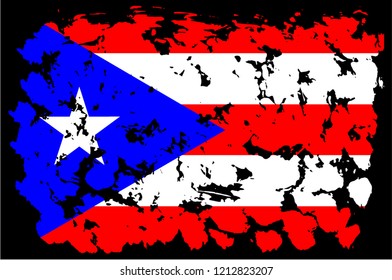 paint brush Puerto Rica flag