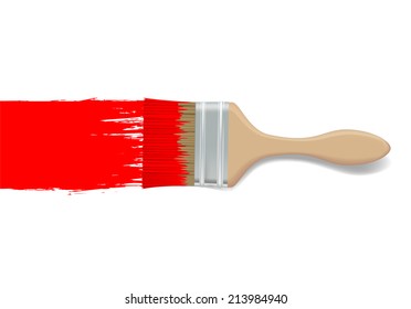 paint brush and red paint