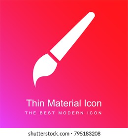Paint brush red and pink gradient material white icon minimal design