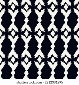 Paint brush rhombuses ornament. Seamless lozenges pattern. Hand drawn diamonds. Tiles wallpaper. Ethnic motif. Geometric background. Aboriginal image. Geometrical textile print. Tribal vector work