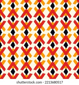 Paint Brush Rhombuses Ornament. Seamless Lozenges Pattern. Hand Drawn Diamonds. Tiles Wallpaper. Ethnic Motif. Geometric Background. Aboriginal Image. Geometrical Textile Print. Tribal Vector Work