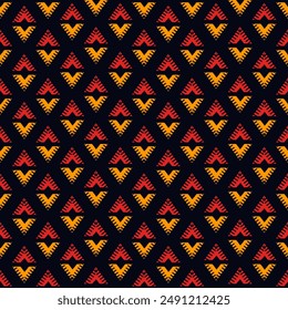 Paint brush rhombuses ornament. Seamless lozenges pattern. Hand drawn diamonds. Tiles wallpaper. Ethnic motif. Geometric background. Aboriginal image. Geometrical textile print. Tribal vector.